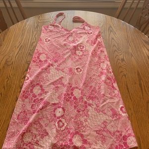 Natori Cruz Nightie Night Gown Chemise Pink Ivory Print M